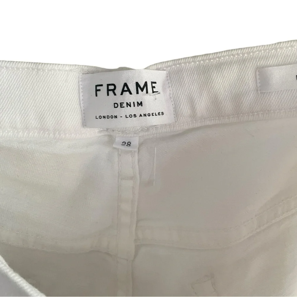 FRAME Le Boy Jeans In‎ Blanc White Denim 28 Bagmore Straight - Picture 4 of 6